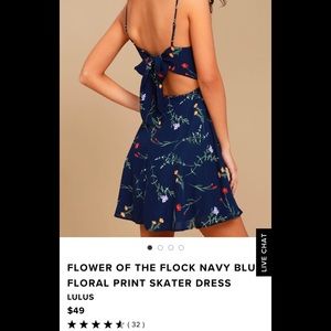 FLOWER OF THE FLOCK NAVY BLUE FLORAL SKATER DRESS